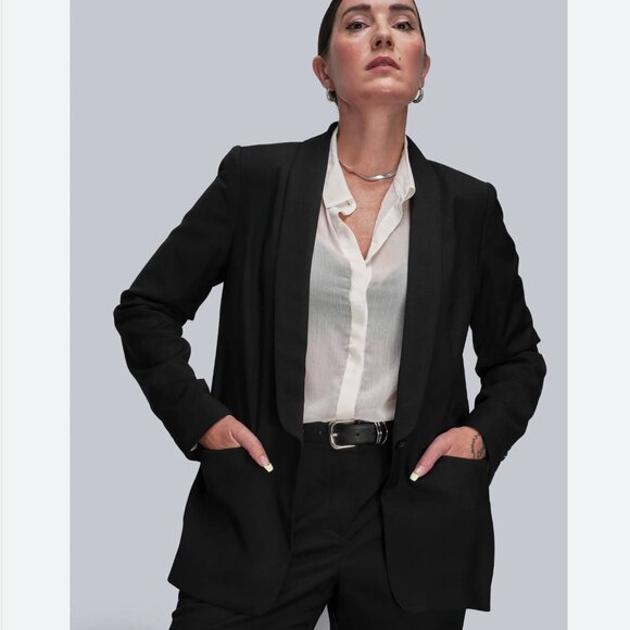 Wildfang Empower Tux Blazer Formal Suiting Black Women's Size Large - Picture 1 of 6